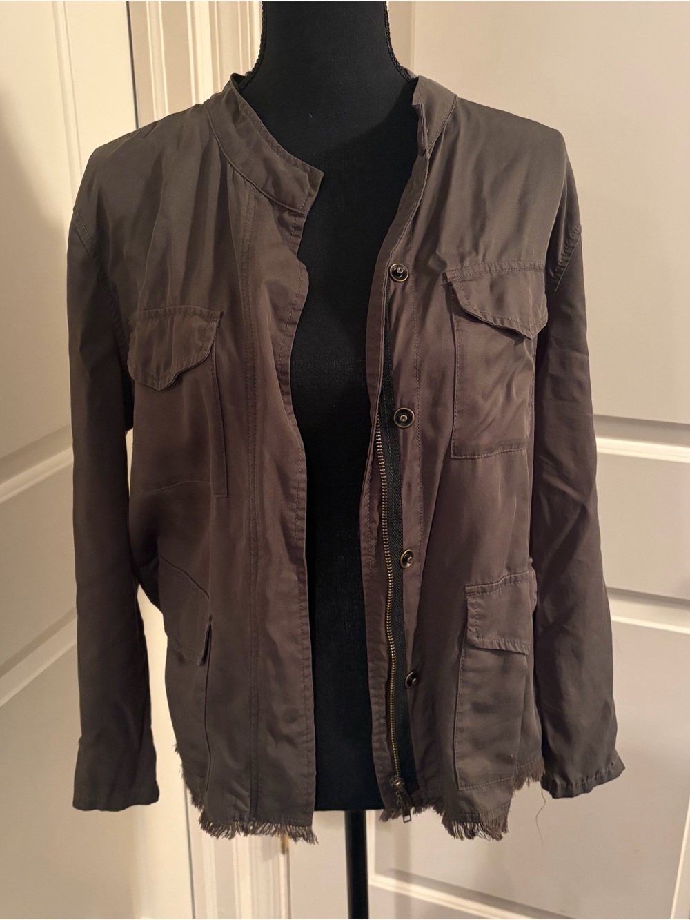 Sanctuary Utility Jacket with Frayed Hem